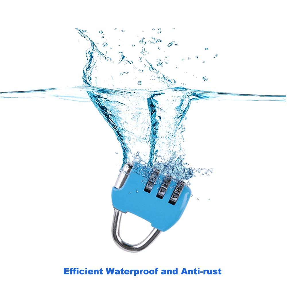 3 Pack Combination Lock 3 Digit Padlock Resettable and Waterproof for School view 2