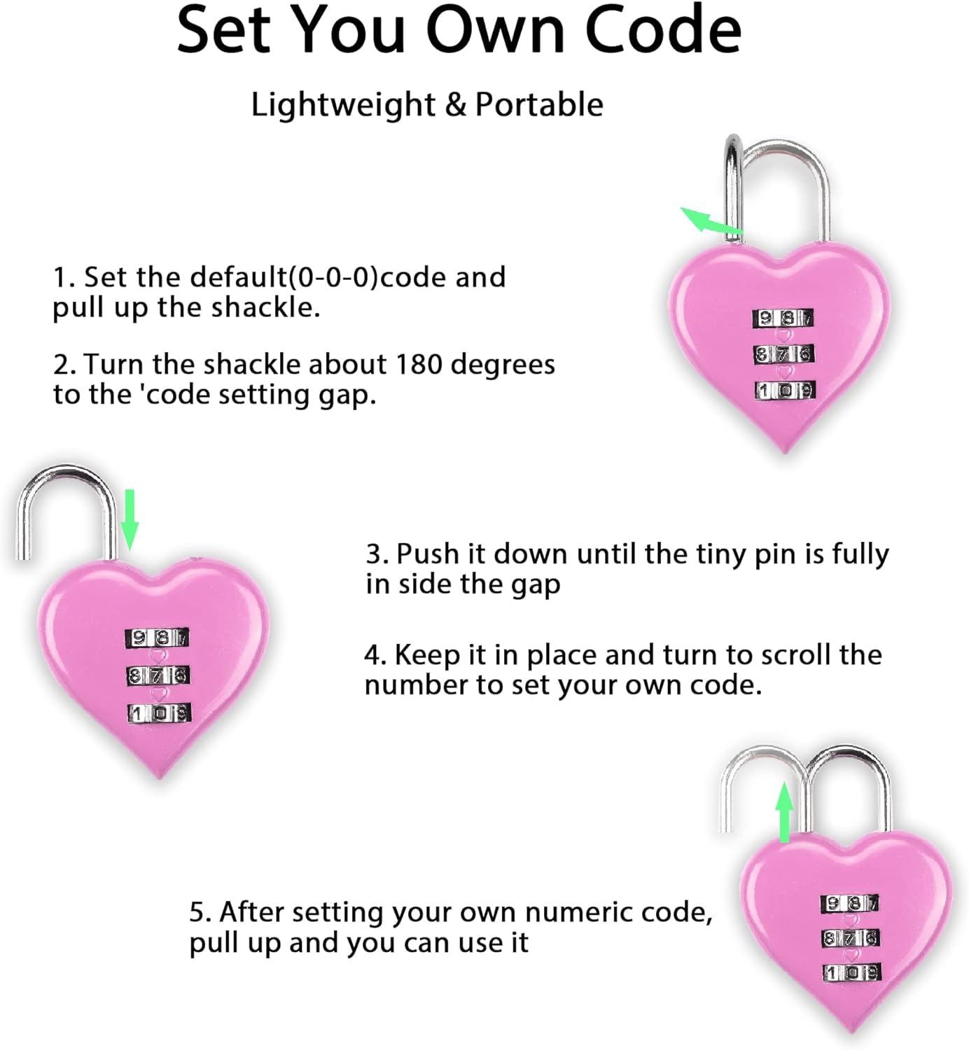Heart Shape Digital Password Padlock view 3