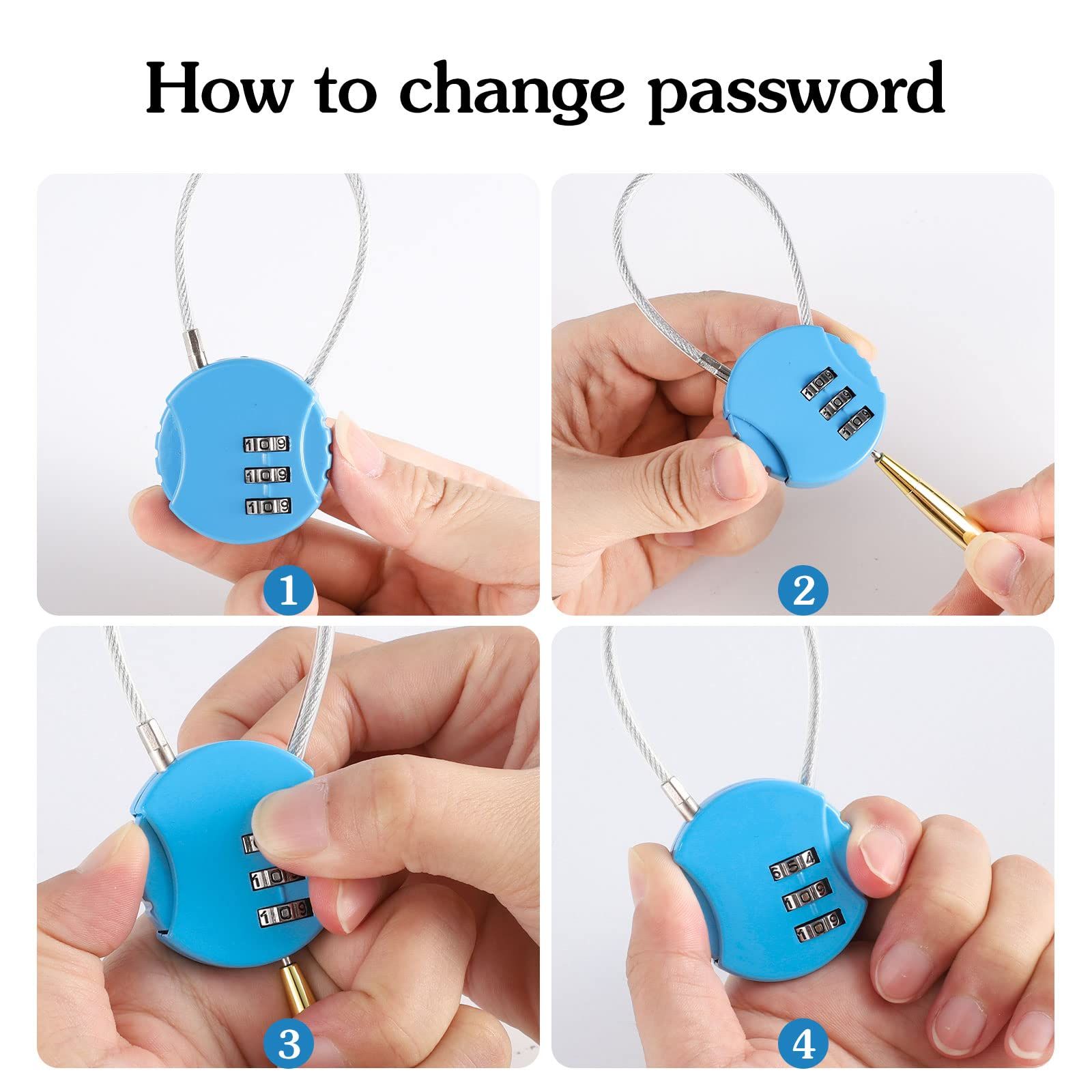 2 Pcs Combination Lock, 3 Digit Combination Padlock Code Lock Outdoor view 4