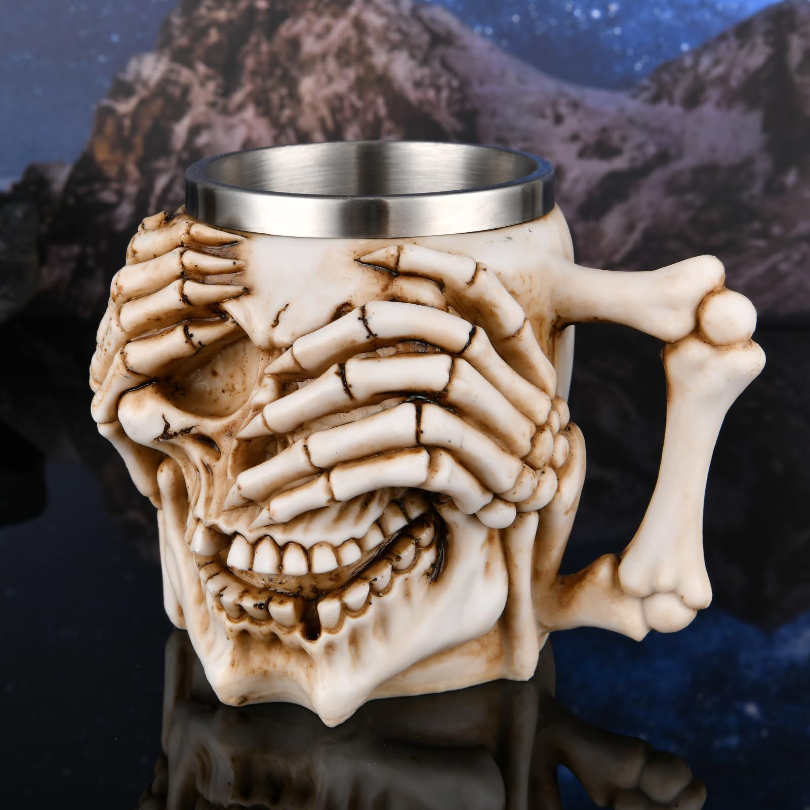 Skull Mug Drinking Cup - Unique Skeleton Resin Beer Coffee Mug Tea Cup view 4