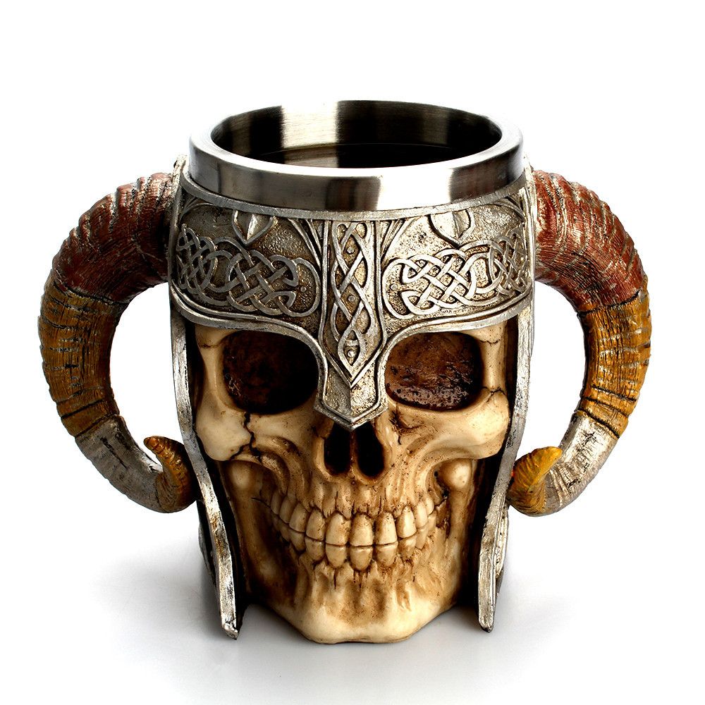 Stainless Steel Viking Skull Mug