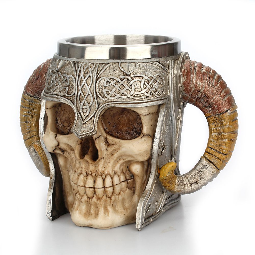 Stainless Steel Viking Skull Mug view 2