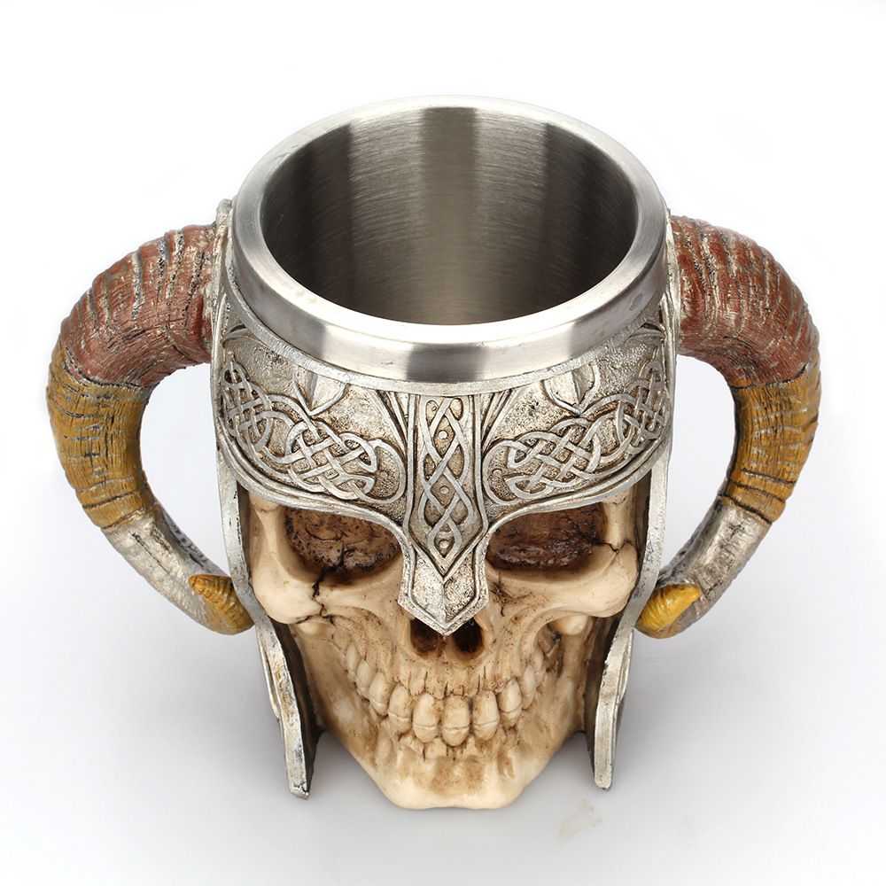 Stainless Steel Viking Skull Mug view 3