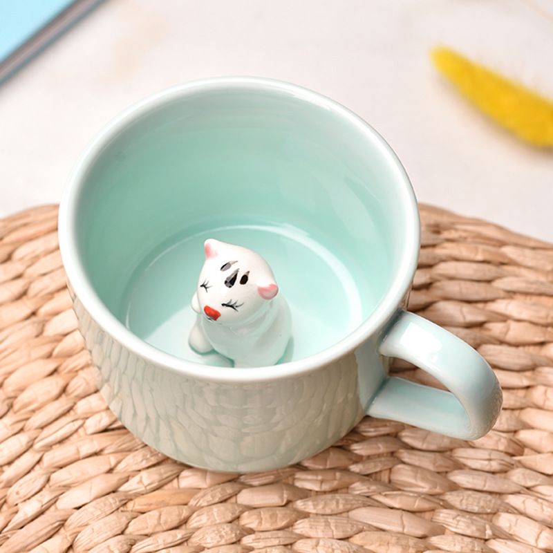 Surprise 3D Coffee Mug Animal Inside 8 oz with Kitten view 2