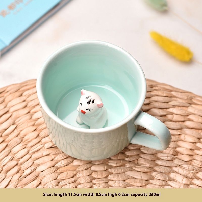 Surprise 3D Coffee Mug Animal Inside 8 oz with Kitten view 5