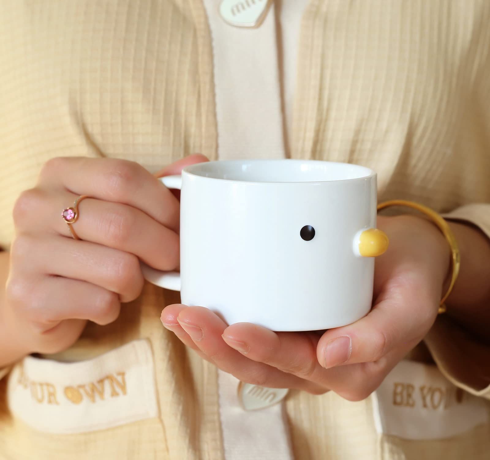 Funny Duck Coffee Cup, Handmade Glaze Cute Mug, Safety Ceramic Milk Latte view 3