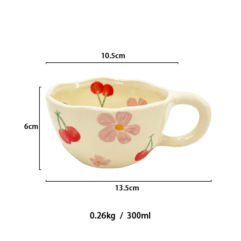 4 Pcs Ceramic Coffee Mug Creative Flower Mug 10.5oz Irregular Coffee Cups view 5