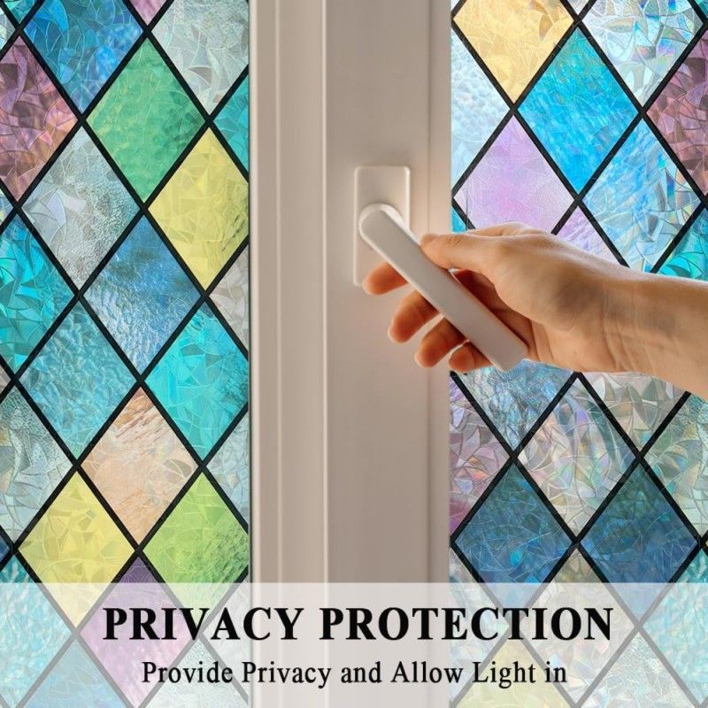 Colorful Stained Glass Window Film view 3