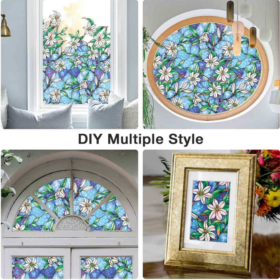 Window Film Stained Glass Decorative Static Cling Glass Film Non-Adhesive view 5