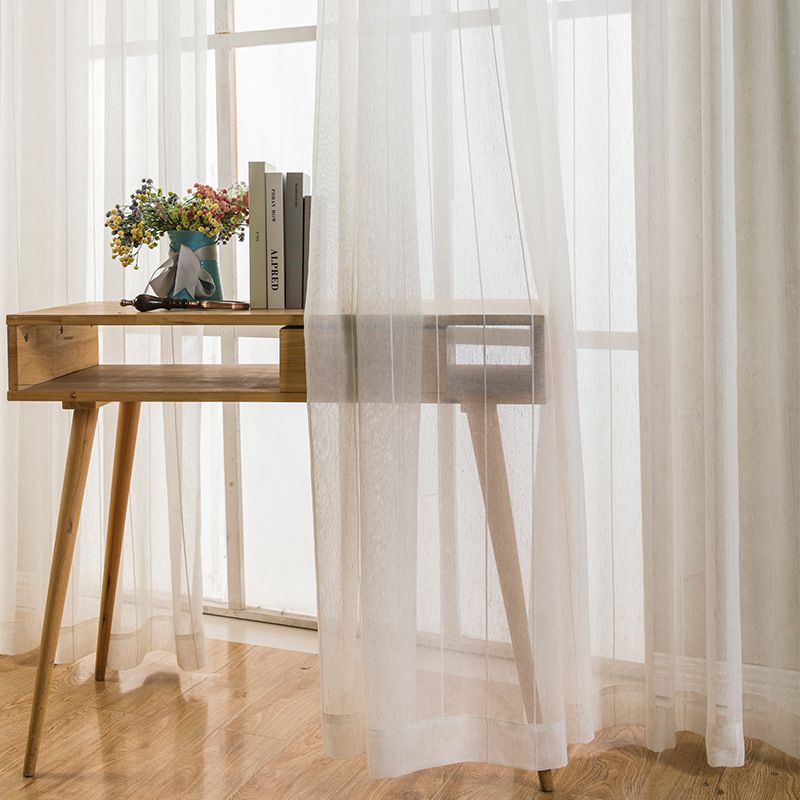 Flax-Linen Sheer Sliding Door Curtains Glass Door Curtain Panels Extra Wide view 3