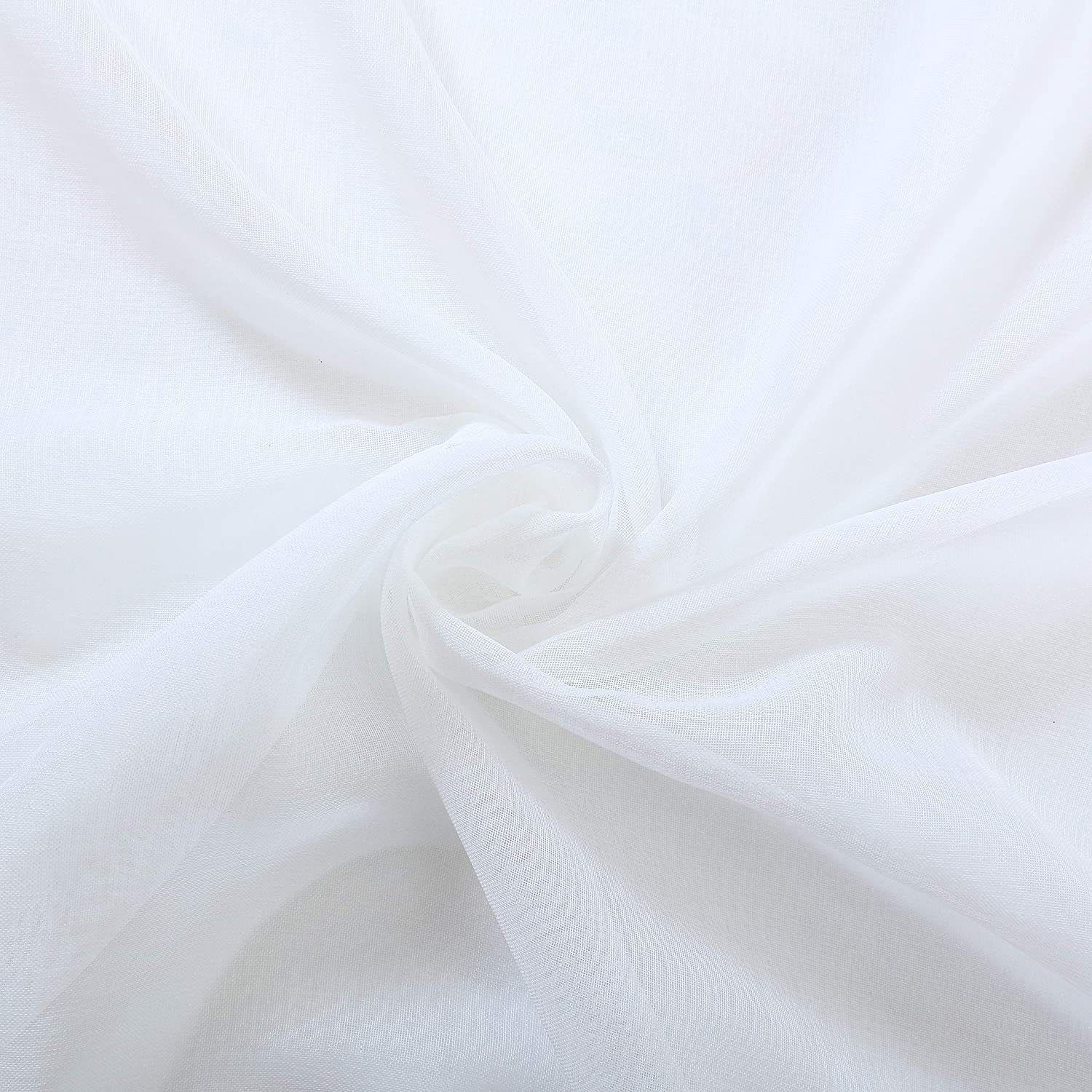 Linen Look Curtains - Rod Pocket Voile Semi-Sheer for Living and Bedroom view 3