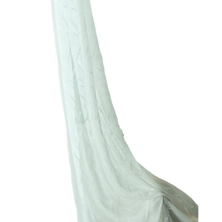 White Sheer Curtains for Bedroom Long Floral Embroidered Sheers for Living