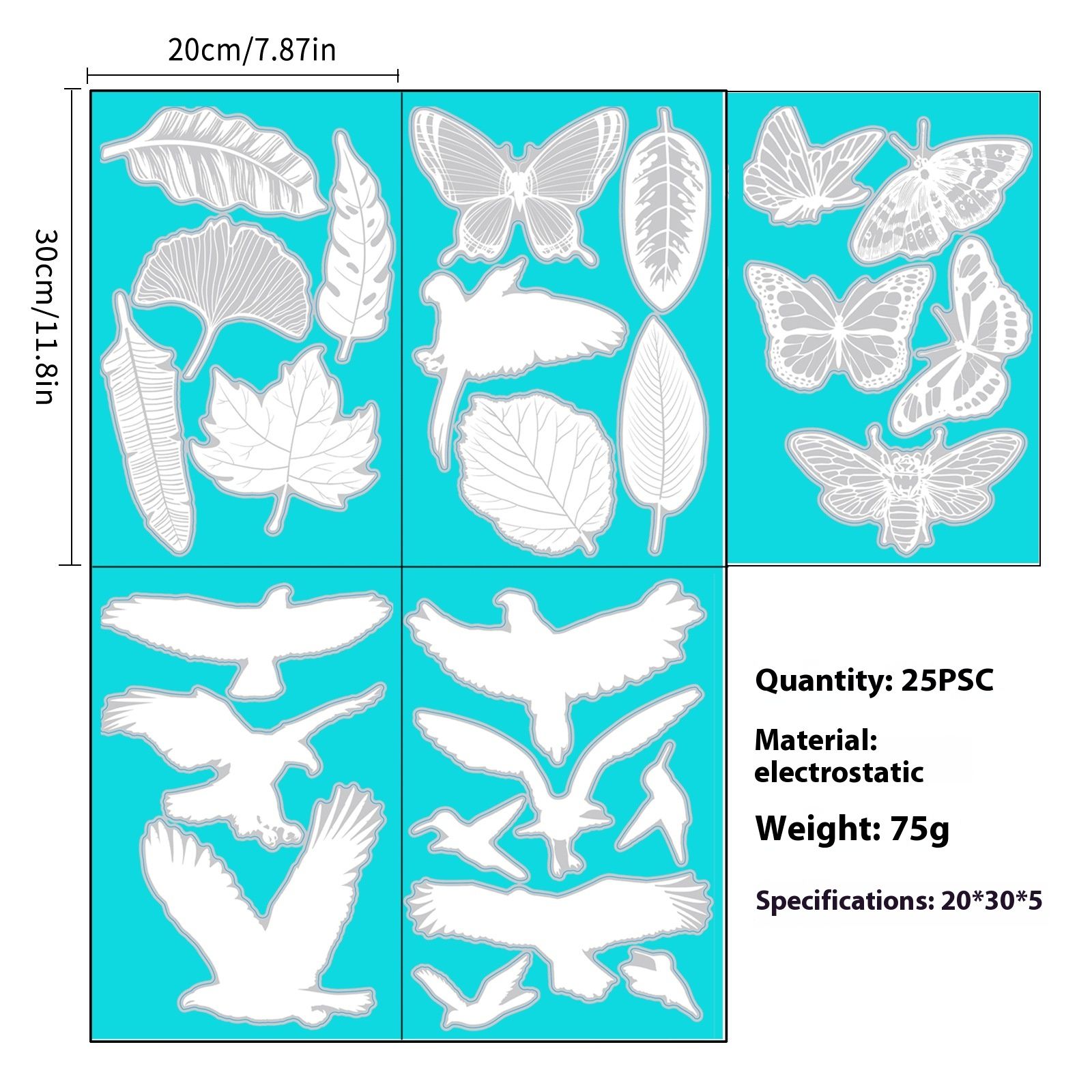 25 Pieces Window Clings, Hummingbird Anti Collision Window Stickers for Decals view 5
