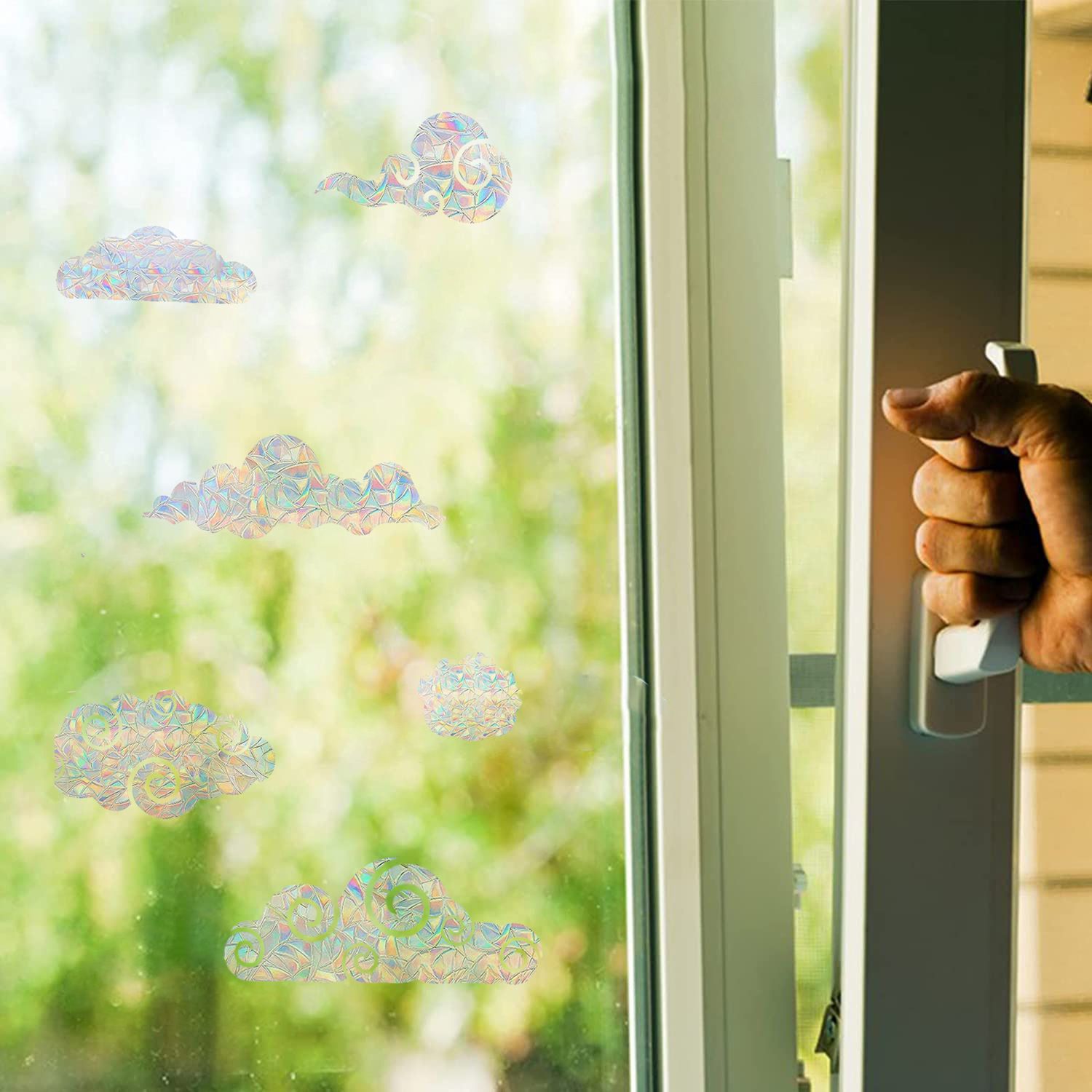 Window Clings Cloud Window Decals Static Cling Window Sticker Anti Collision view 4