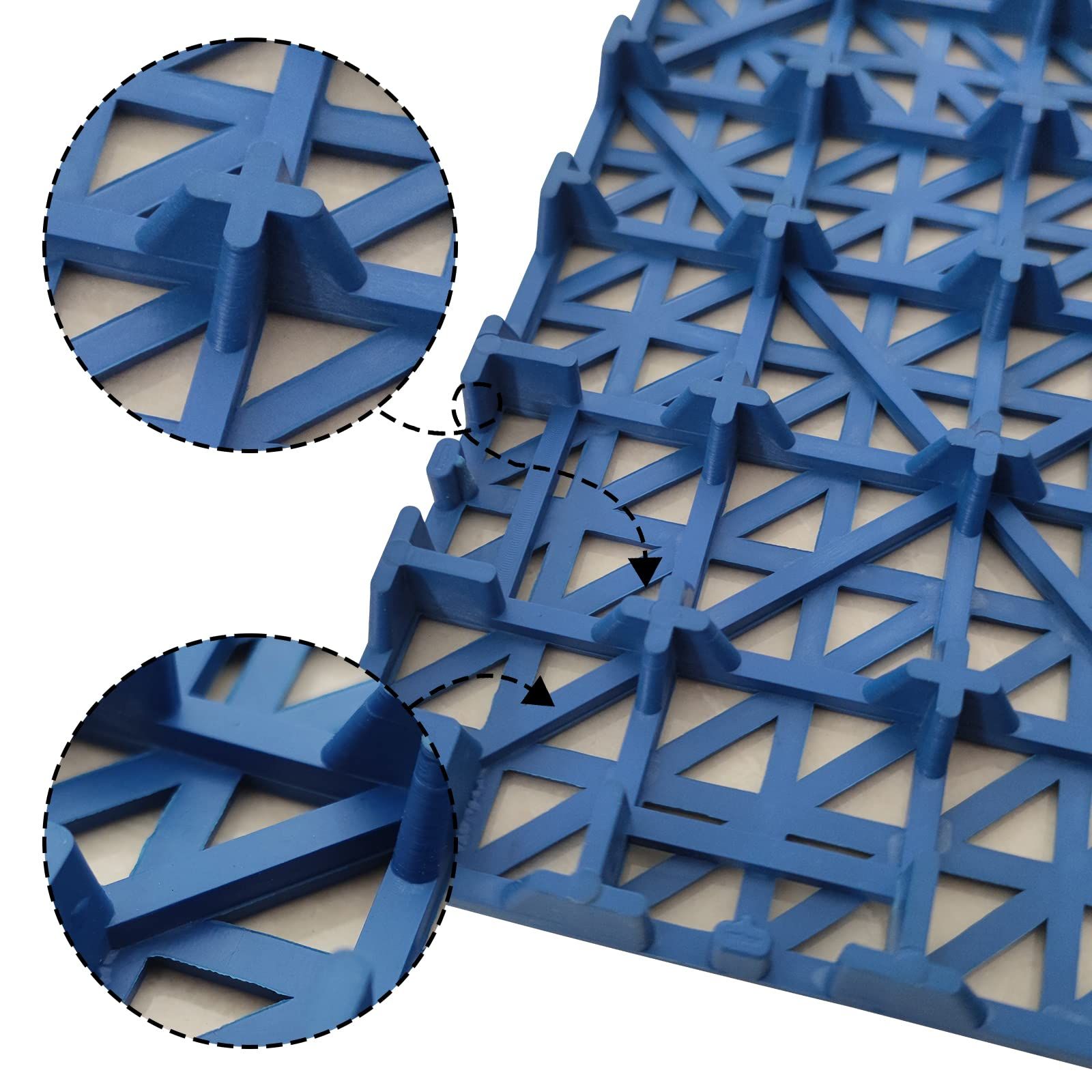 7 Pack Modular Interlocking Cushion Rubber Mat Floor Tile Mats Drain Pool view 4
