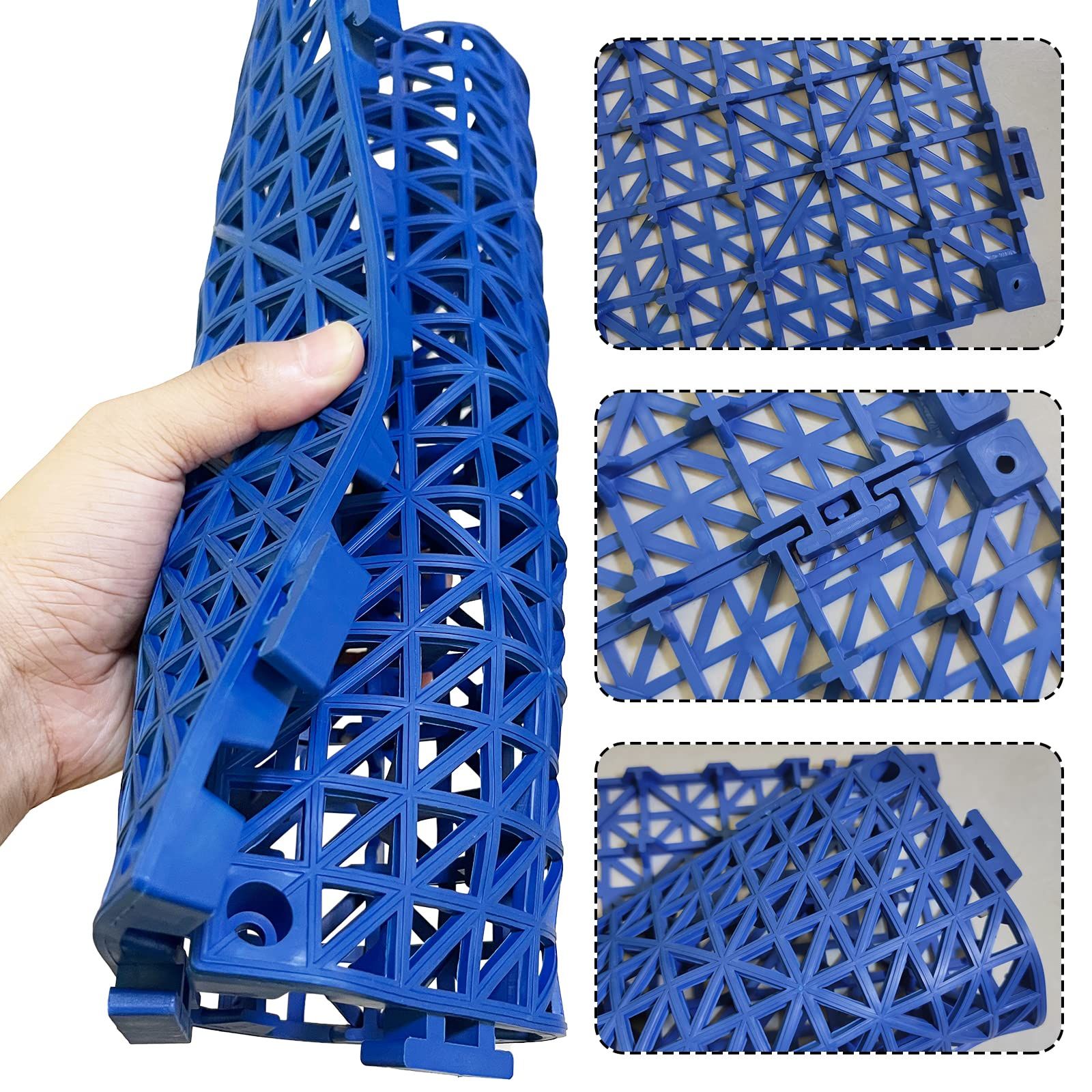 7 Pack Modular Interlocking Cushion Rubber Mat Floor Tile Mats Drain Pool view 5