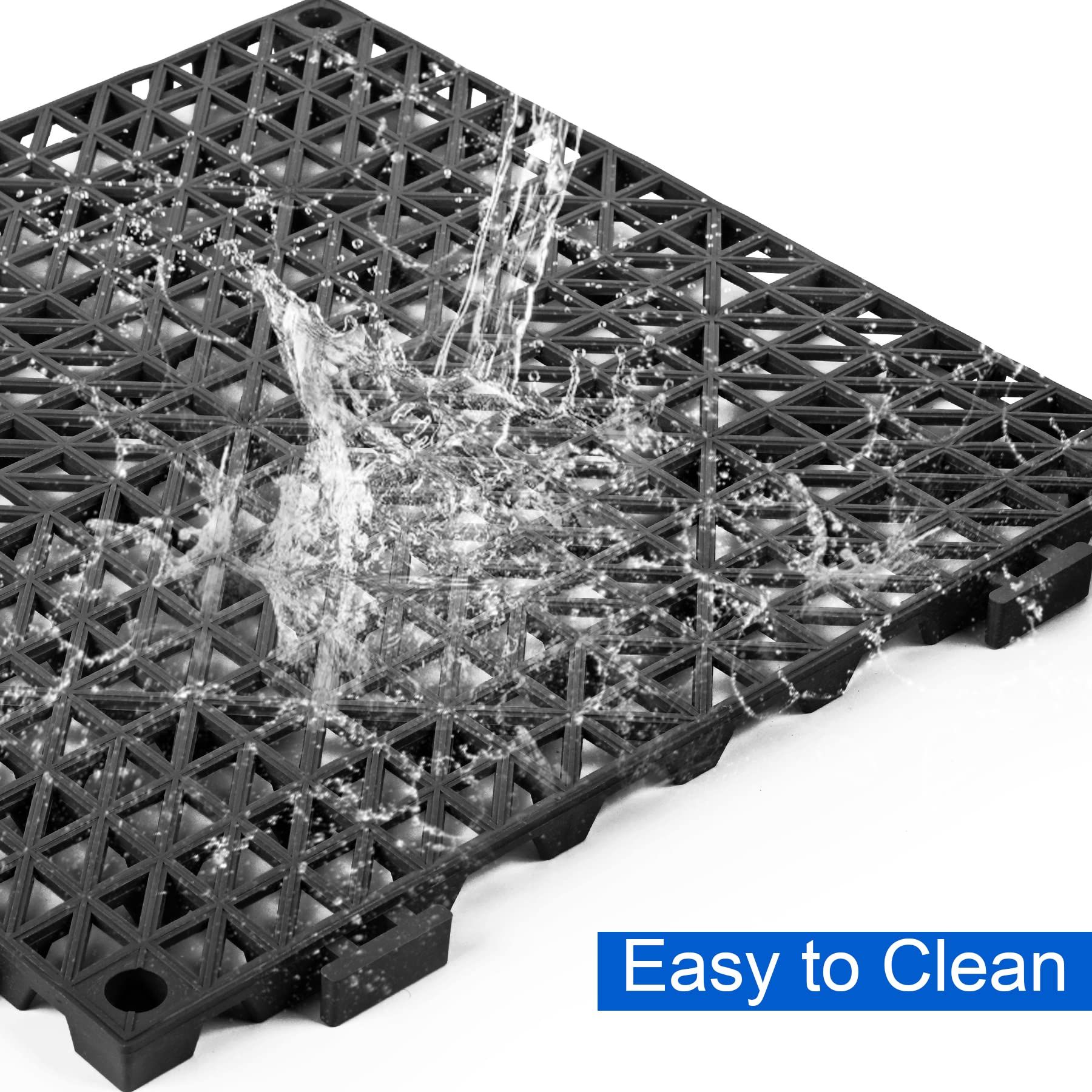 Modular Interlocking Cushion 6 Pack 11.8" x 11.8" Rubber Floor Tiles Non-Slip view 2