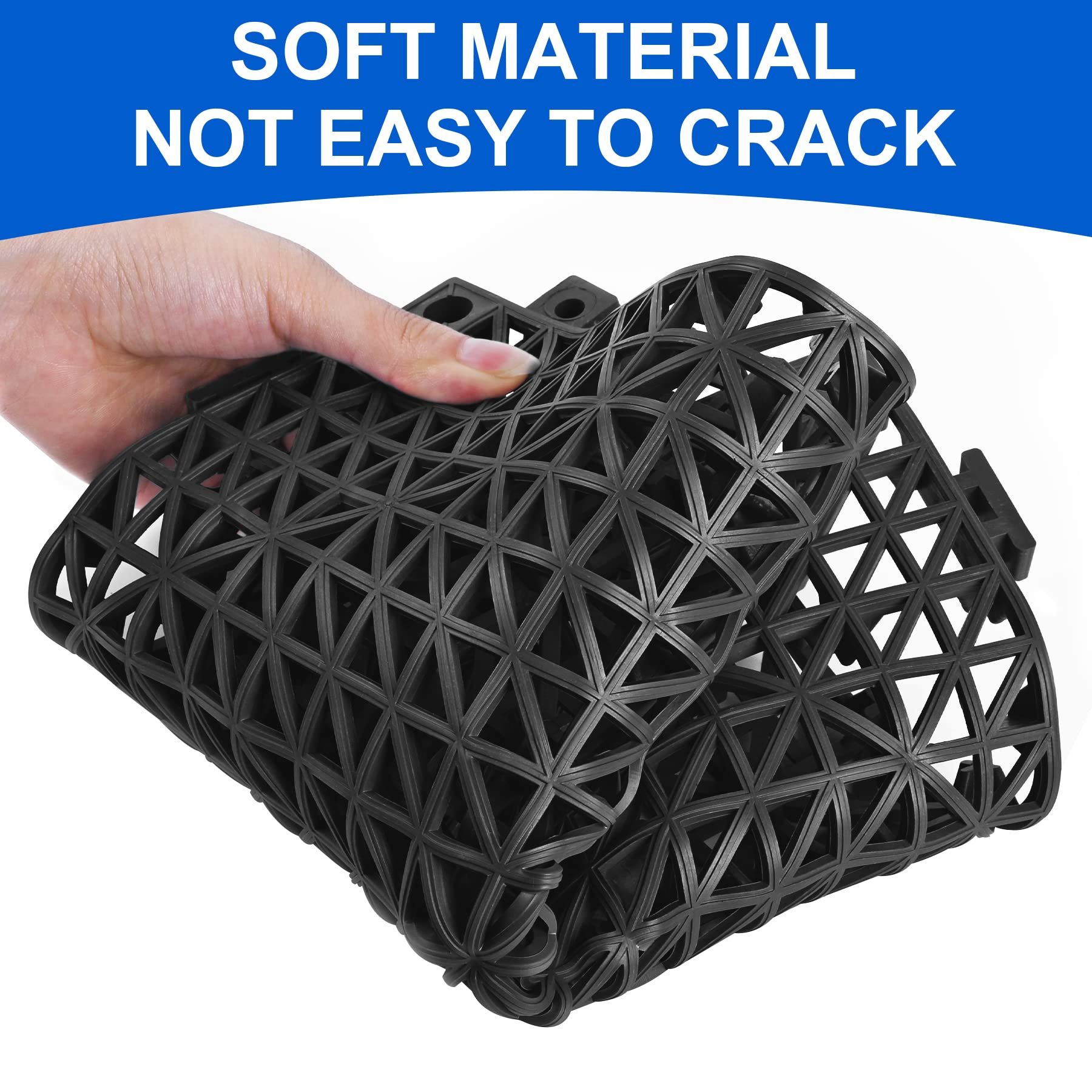 Modular Interlocking Cushion 6 Pack 11.8" x 11.8" Rubber Floor Tiles Non-Slip view 5
