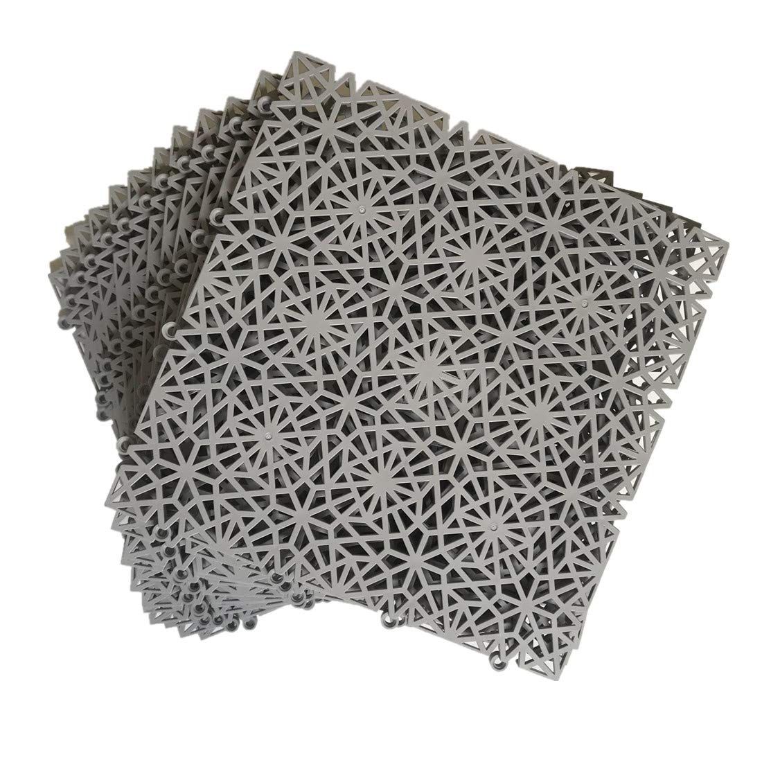 6 Pack Interlocking Non-Slip Tile Drainage Mat for Drain Pool Kitchen Deck