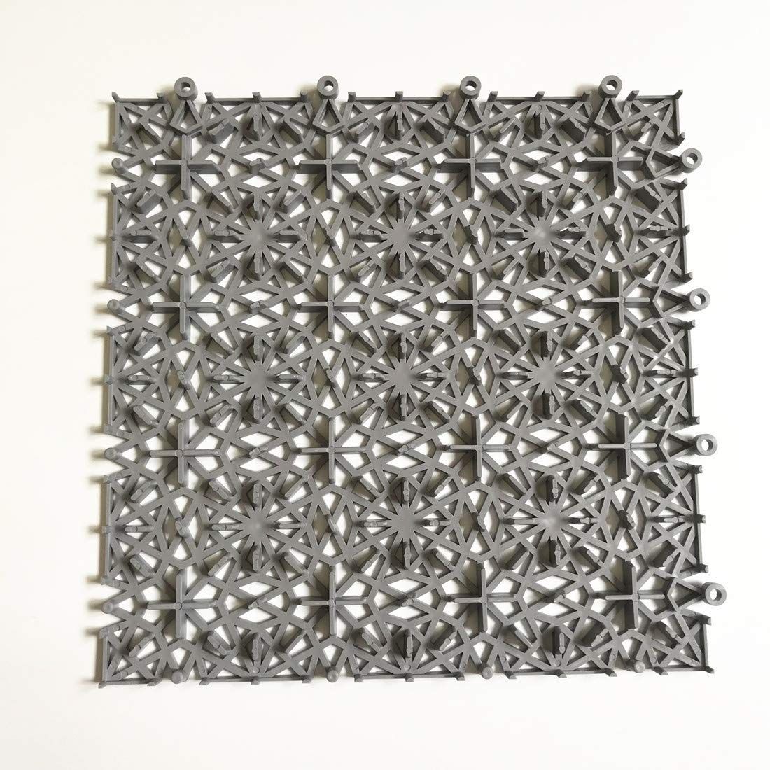 6 Pack Interlocking Non-Slip Tile Drainage Mat for Drain Pool Kitchen Deck view 2