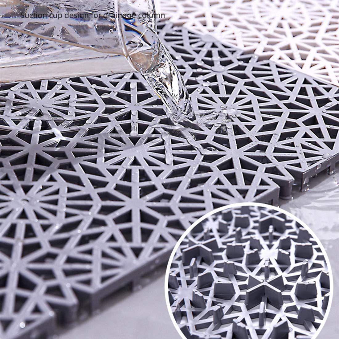 6 Pack Interlocking Non-Slip Tile Drainage Mat for Drain Pool Kitchen Deck view 4