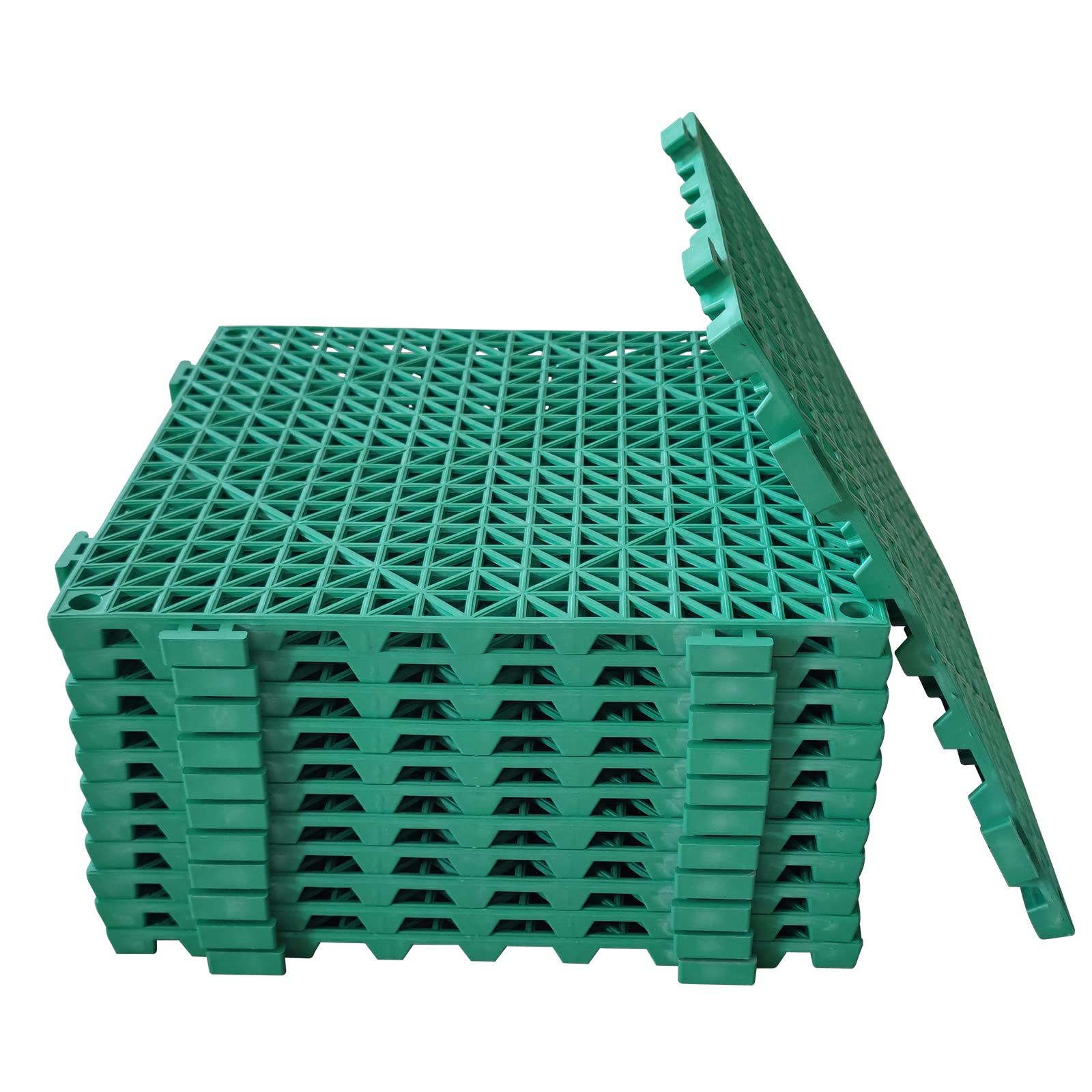 6 Pack Modular Interlocking Cushion Rubber Mat Floor Tile Mats Drain Pool