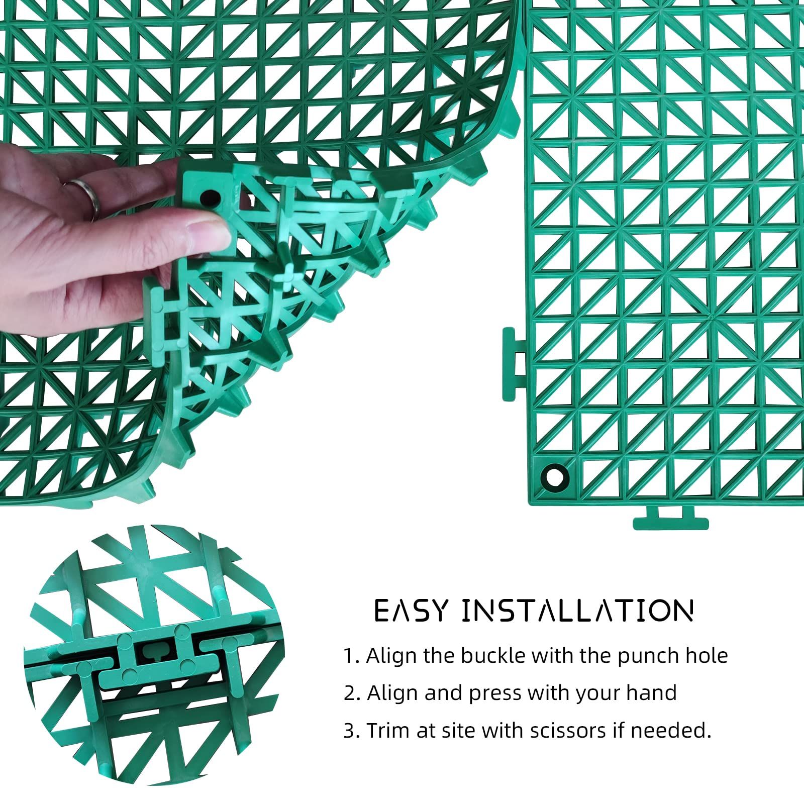 6 Pack Modular Interlocking Cushion Rubber Mat Floor Tile Mats Drain Pool view 4