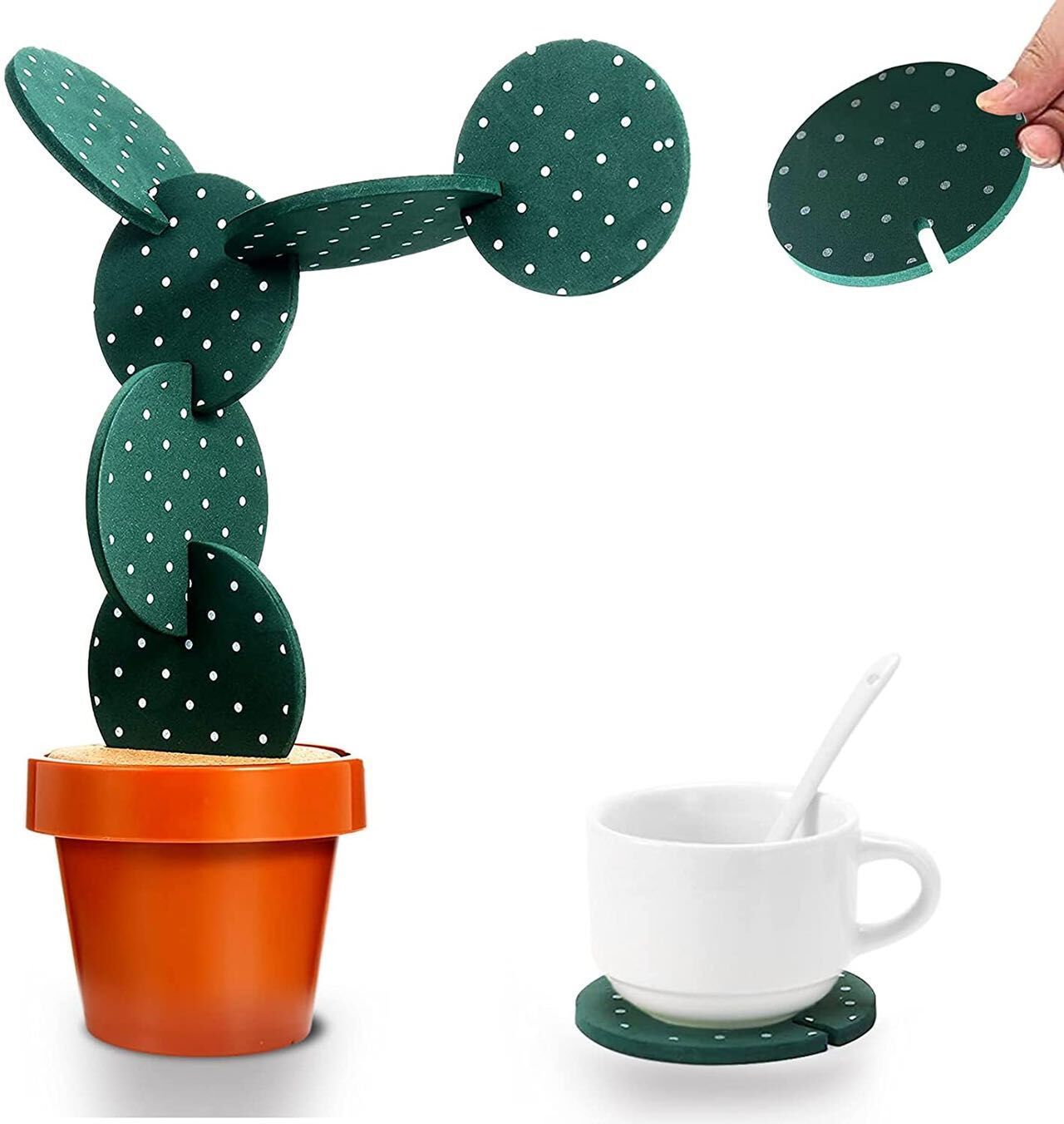 Set of 6 DIY Funny Coasters for Drinks with Holder view 2
