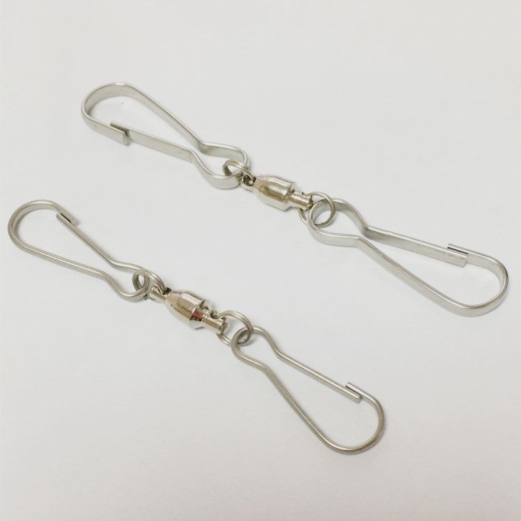 2 Pack Swivel Hooks Clips Smooth Spinning Dual Clip Hanging Windsock Wind view 3