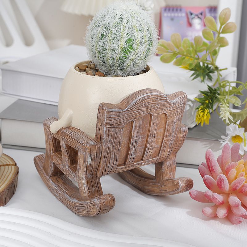 Smily Face Planter Pot Cute Resin Flower Head Planters for Indoor Outdoor view 5