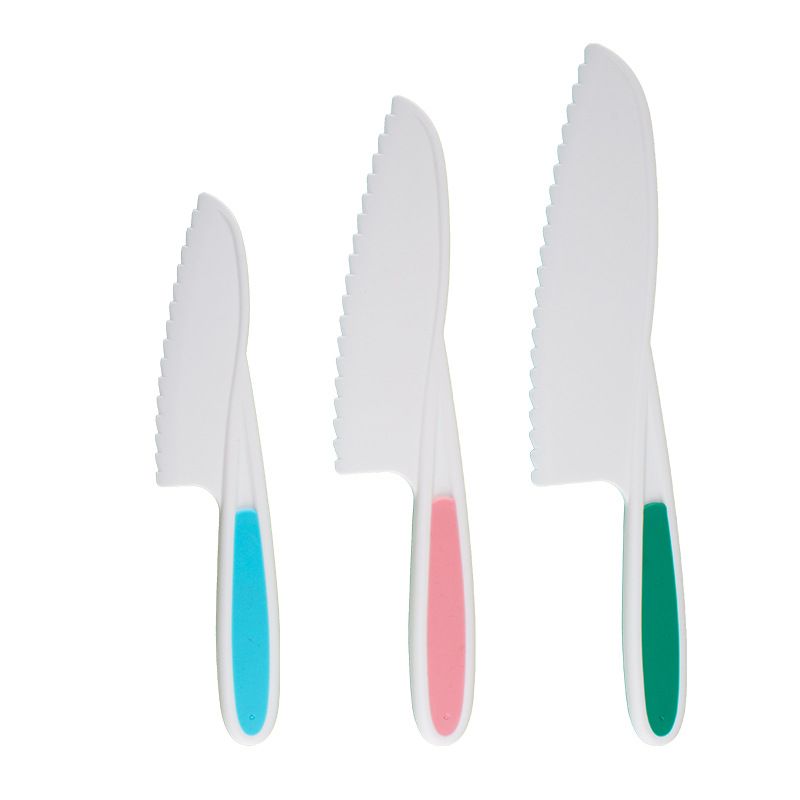 Kids Plastic Knife Set, Toddler Kitchen Baking Knife,3 Pcs Safe Cooking Knife