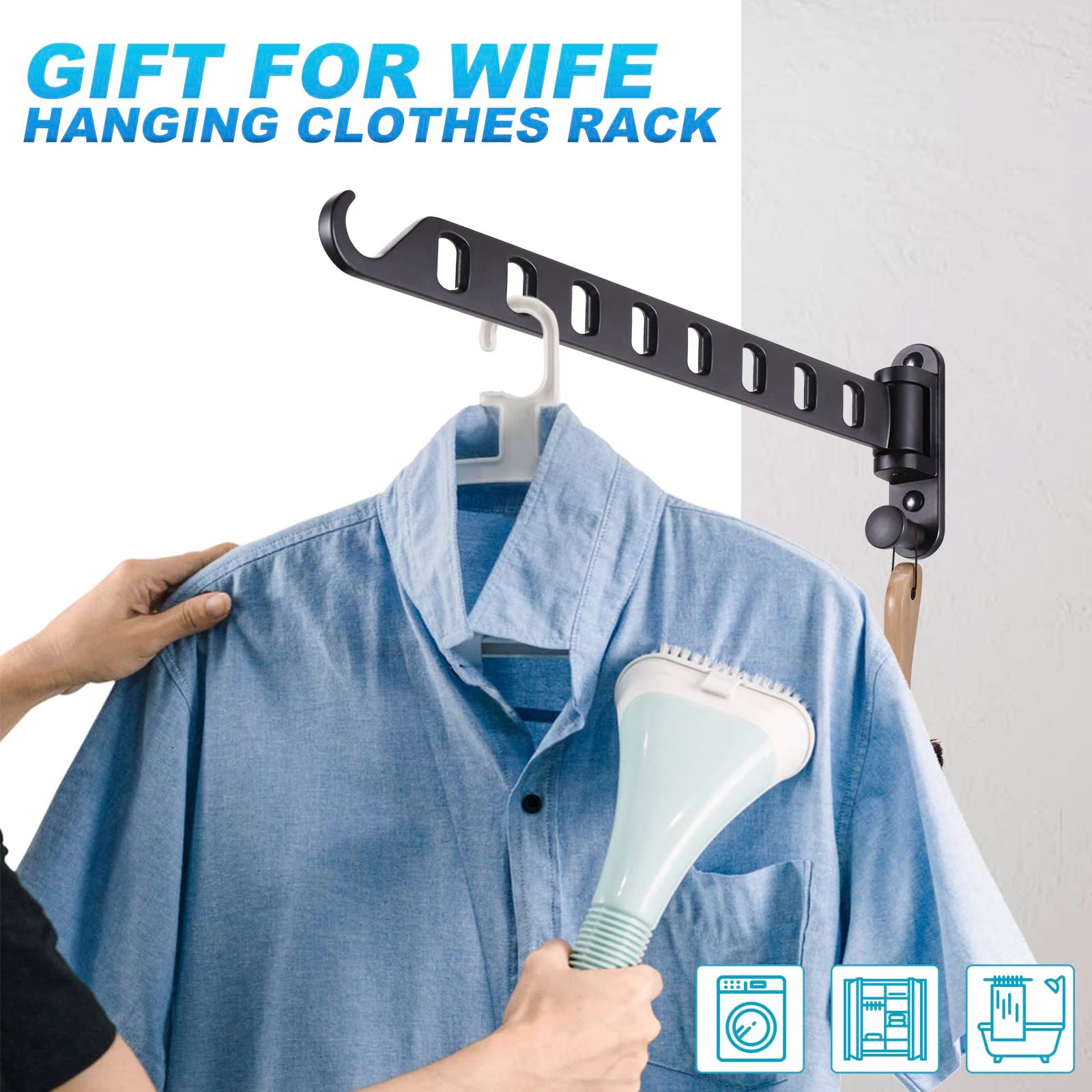 Swing Arm Clothes Hanger Rack Wall Mount view 4