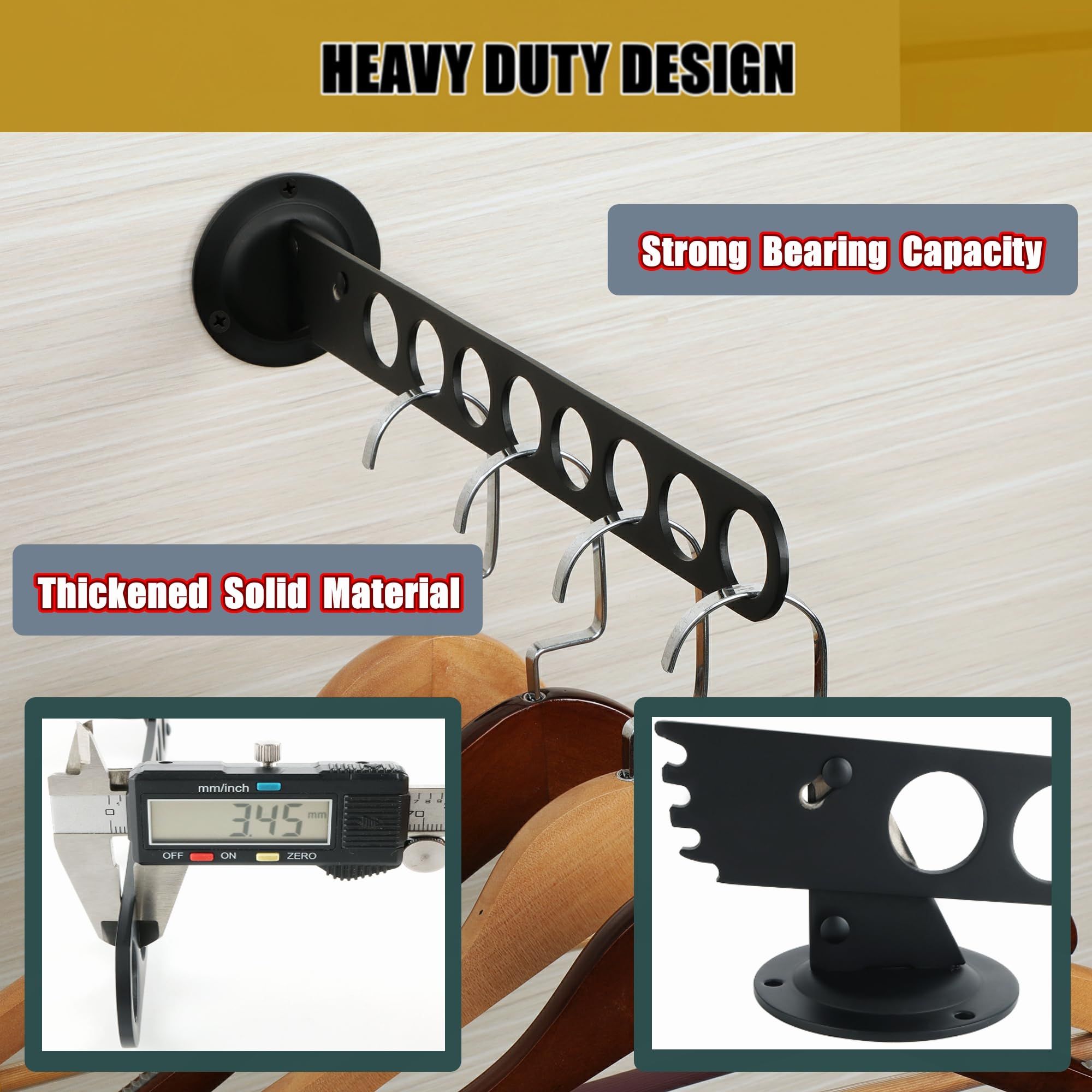 Stainless Steel Adjustable Laundry Room Hanging Rack view 5