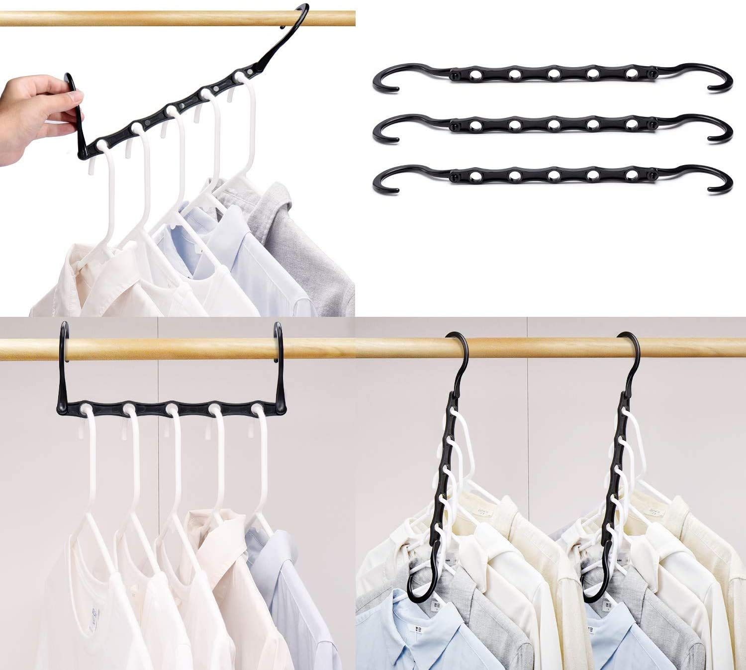 Space Saving Hangers,Premium Smart Hanger Hooks,Sturdy Cascading Hangers with view 2