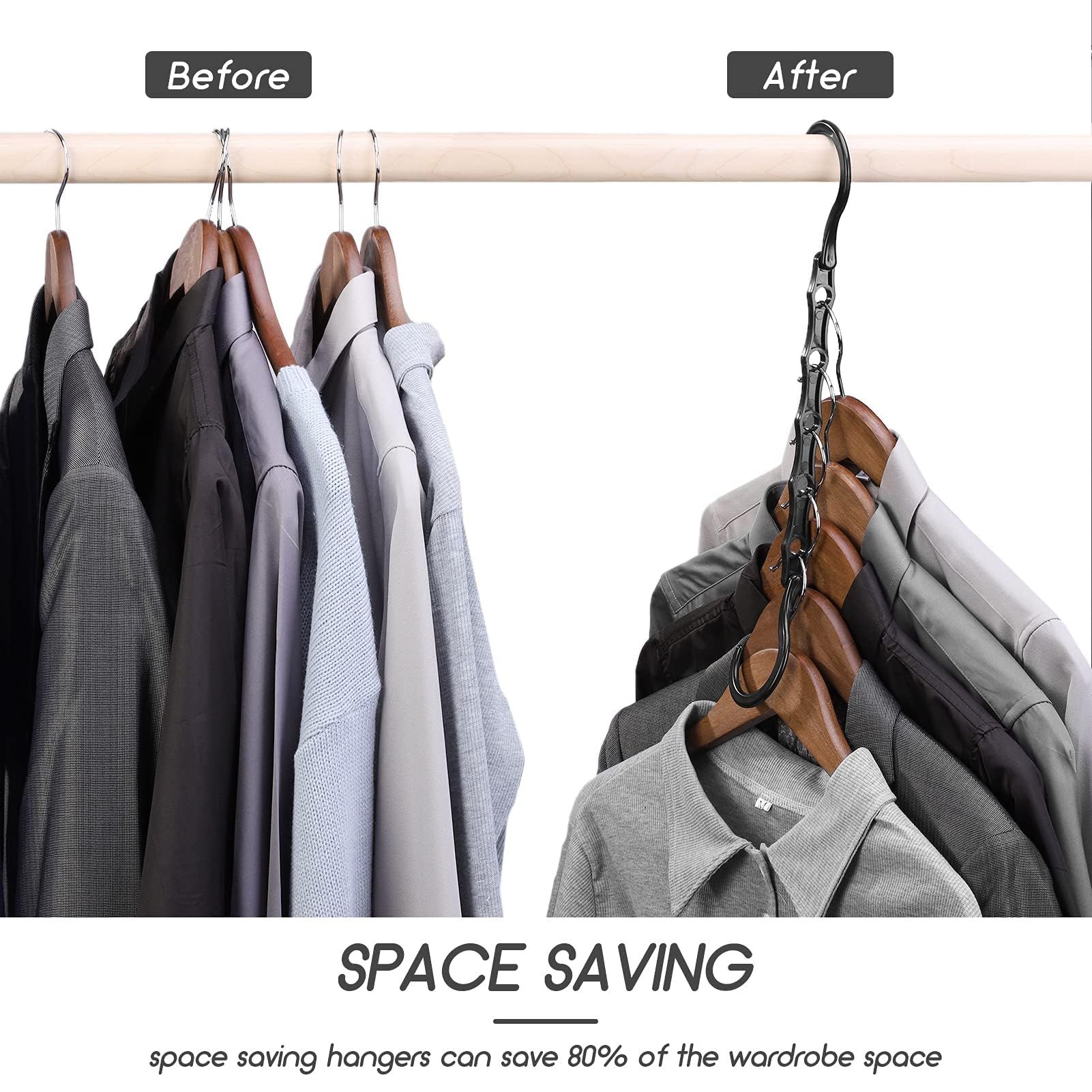 Space Saving Hangers,Premium Smart Hanger Hooks,Sturdy Cascading Hangers with view 4