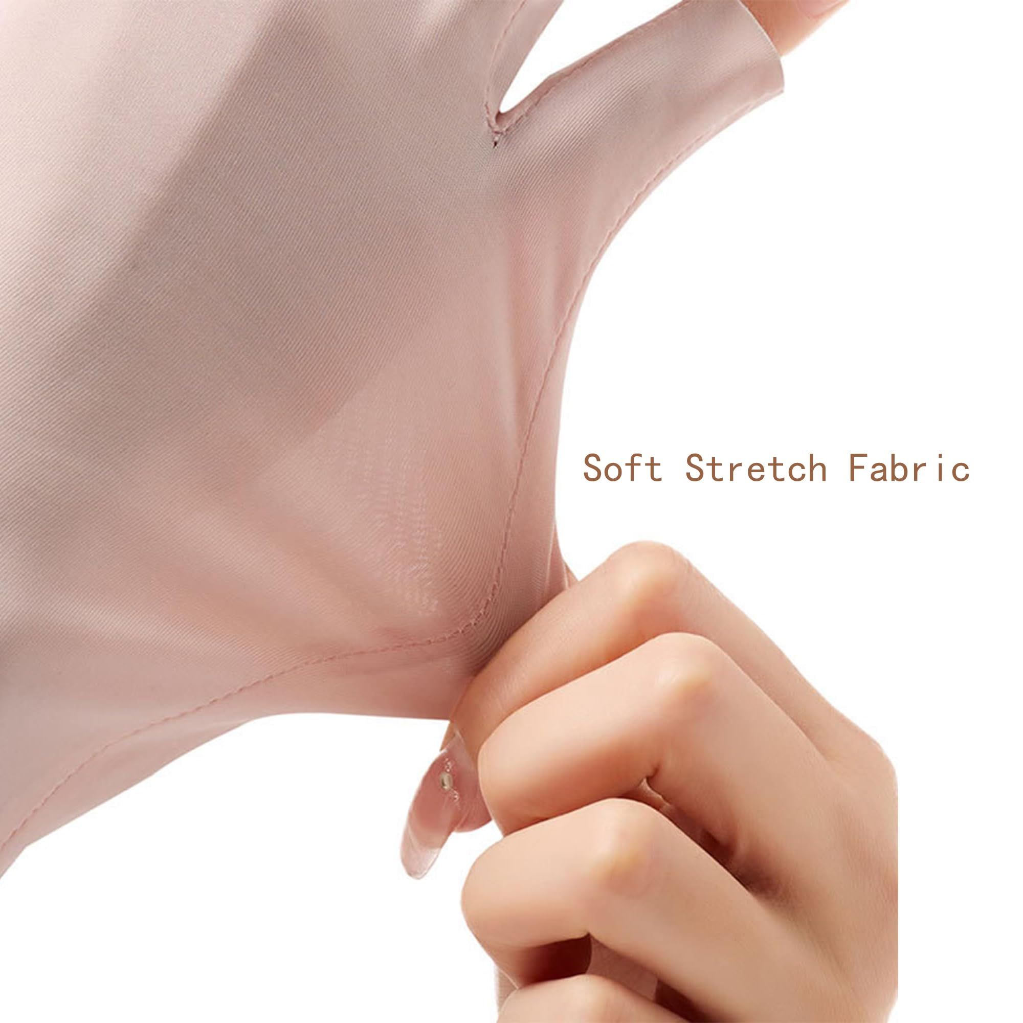Cool Ice Silk Fingerless Gloves for Women Summer Sunblock Non-Slip UV-Protect view 3