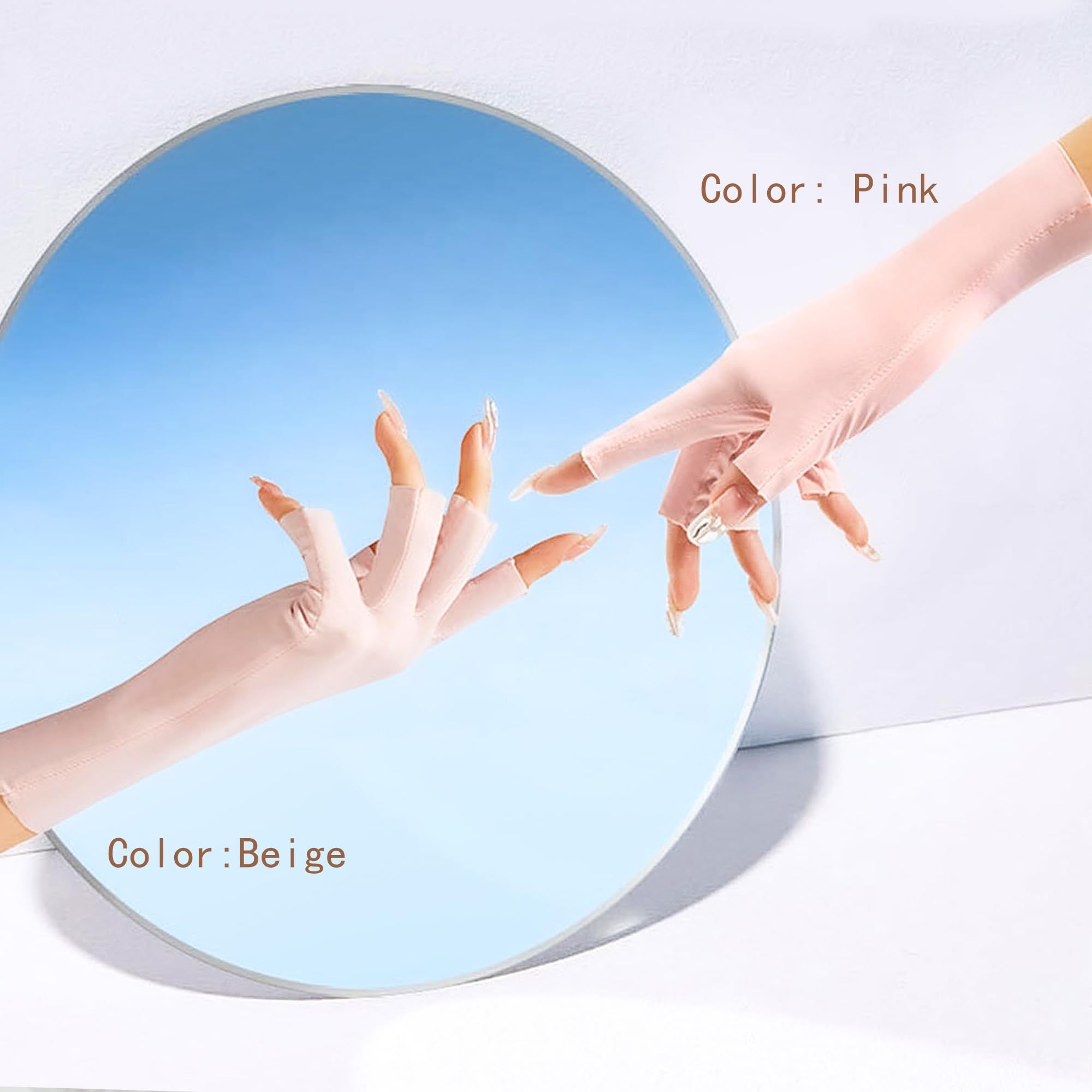 Cool Ice Silk Fingerless Gloves for Women Summer Sunblock Non-Slip UV-Protect view 5