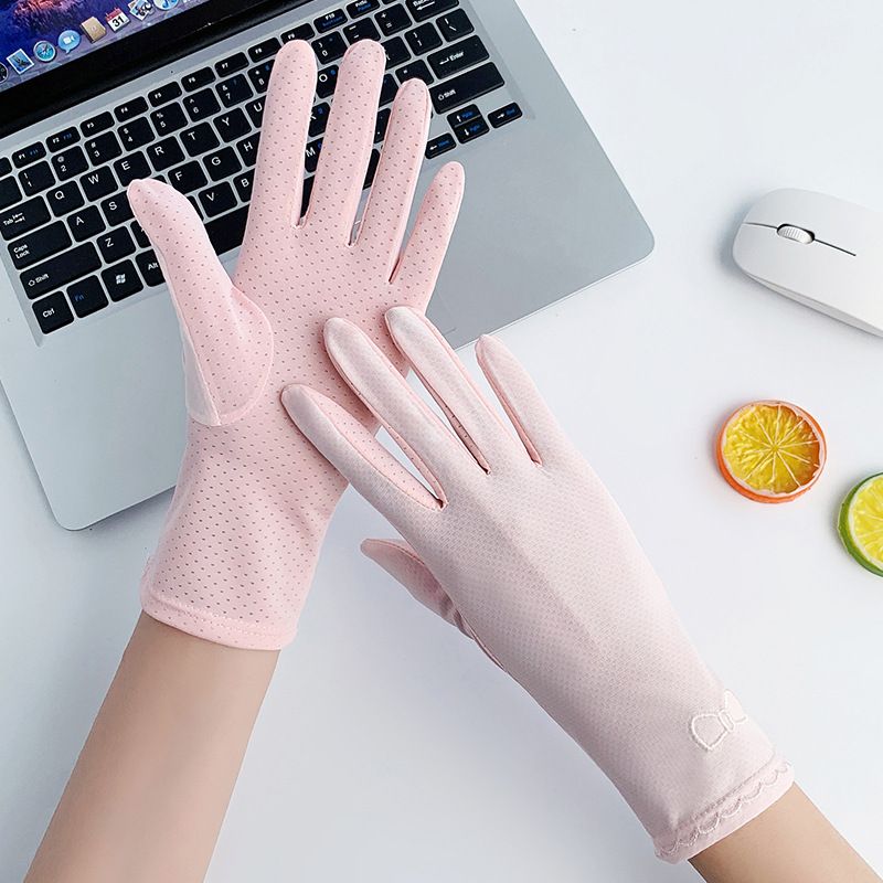 Ice Silk Sunscreen Gloves for Female view 3