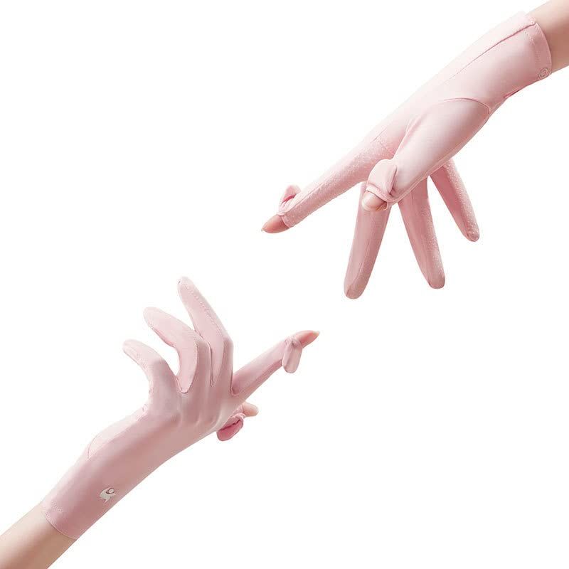 Women Fingerless Gloves Summer UV Protection Gloves Cool Ice Silk Gloves Sun