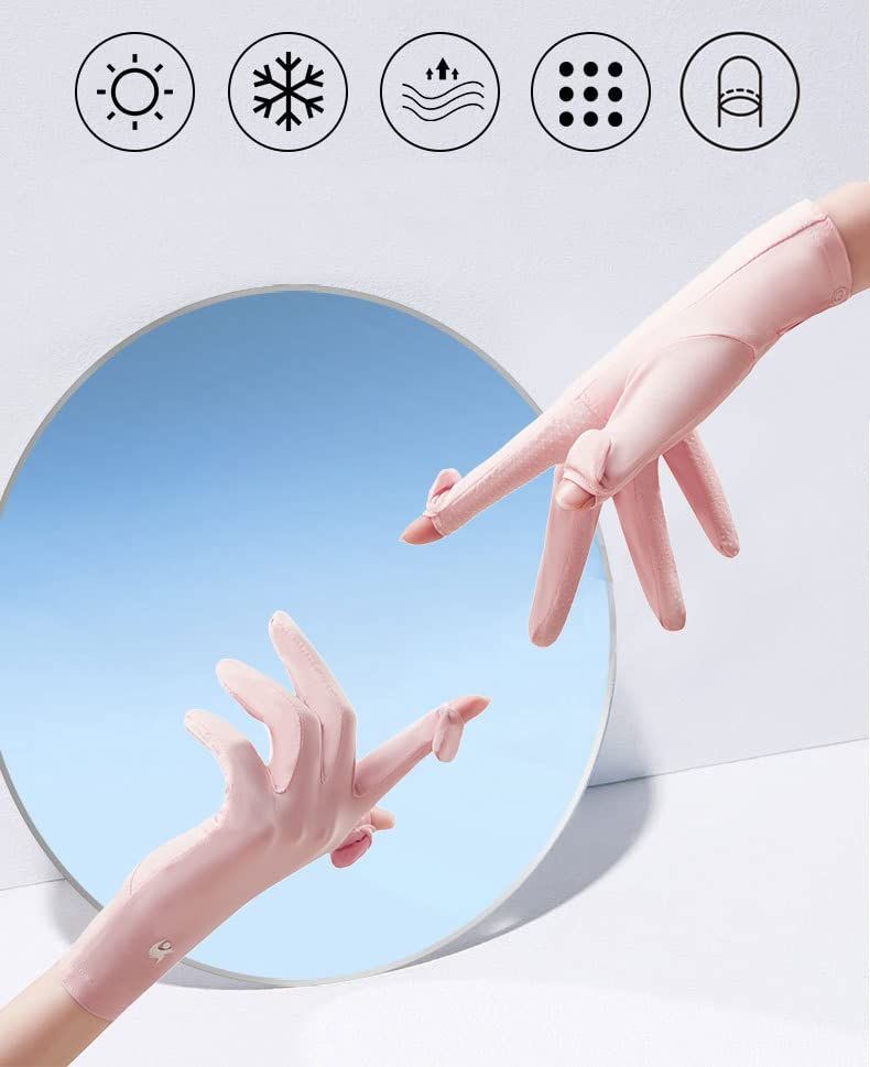 Women Fingerless Gloves Summer UV Protection Gloves Cool Ice Silk Gloves Sun view 5