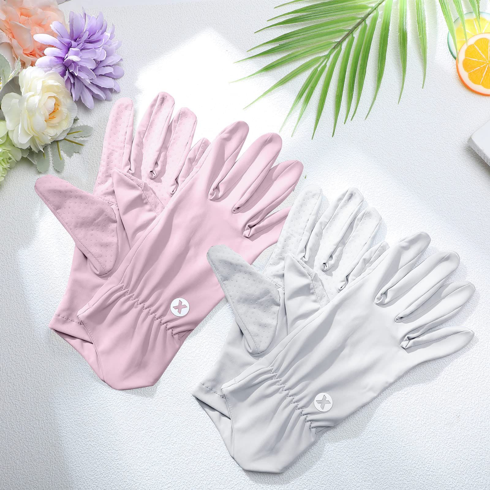 2 Packs Women UV Sun Protection Gloves Full Finger Touchscreen Non Slip Gloves view 4