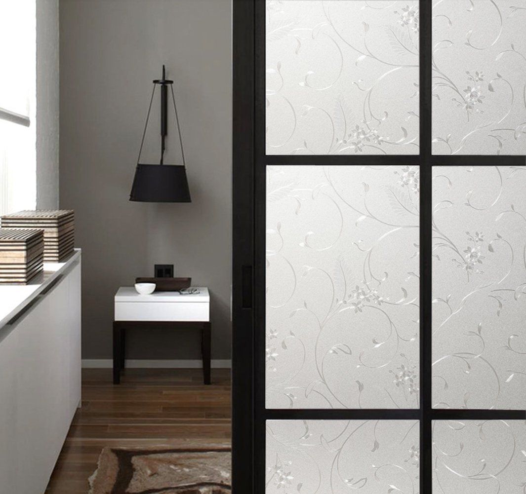 Static Cling Non-Adhesive Window Film Frosted Glass Film Bathroom Door Glass view 3