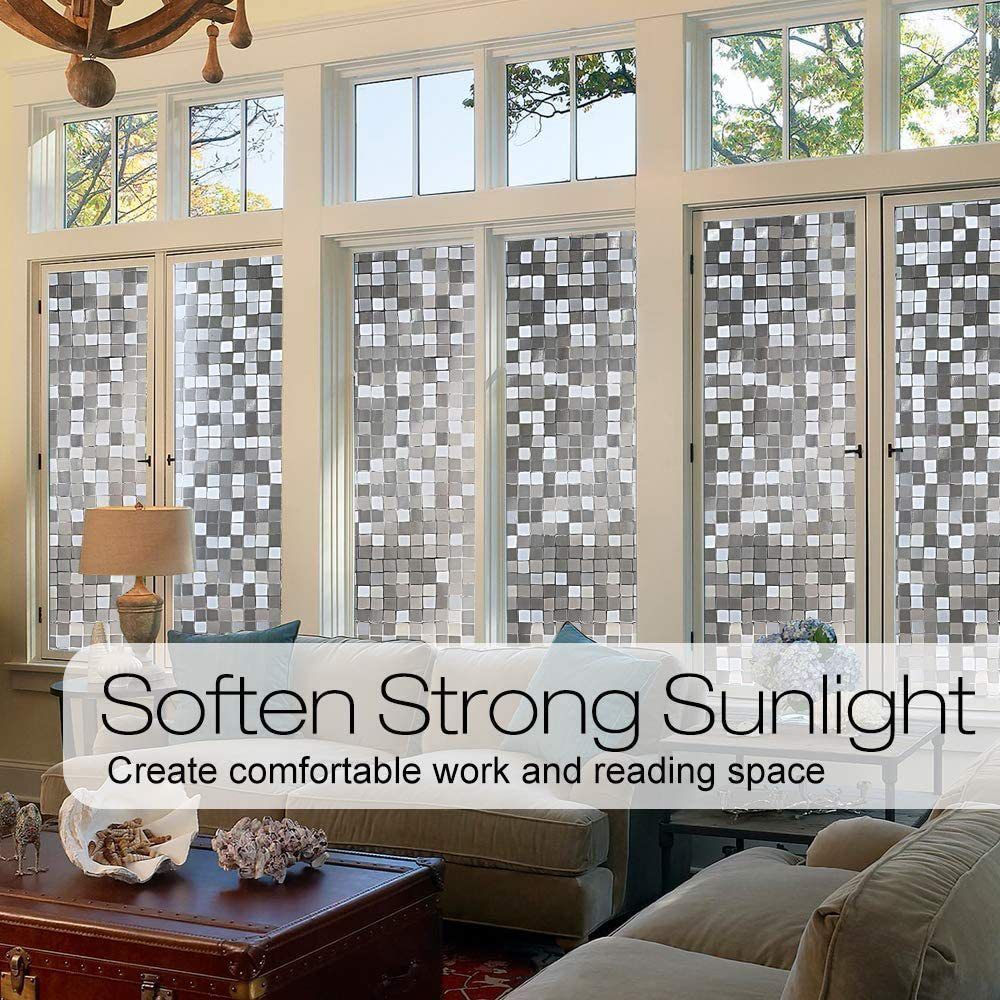 Window Privacy Film 3D Decorative Stained Glass Window Film Non-Adhesive view 5