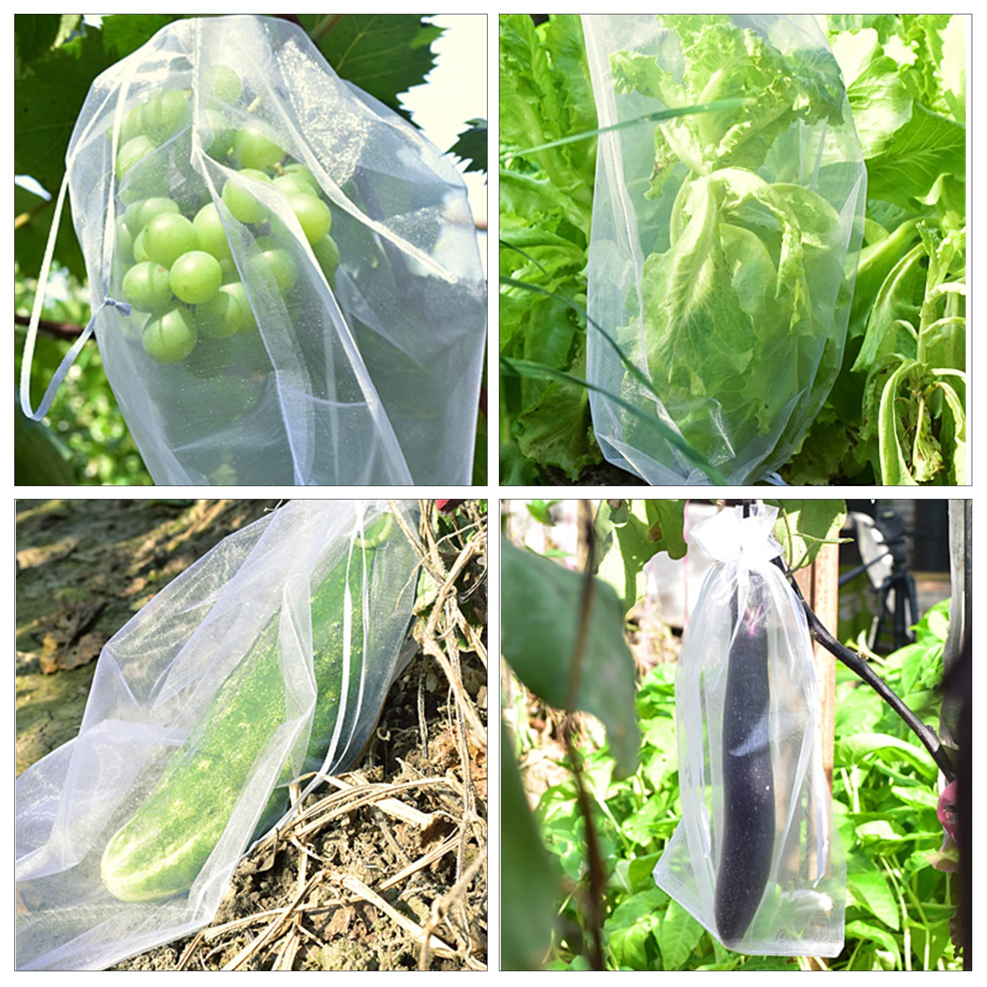 100 Pcs Fruit Protection Bags Protection Netting Bags for Fruit Trees Reusable view 2