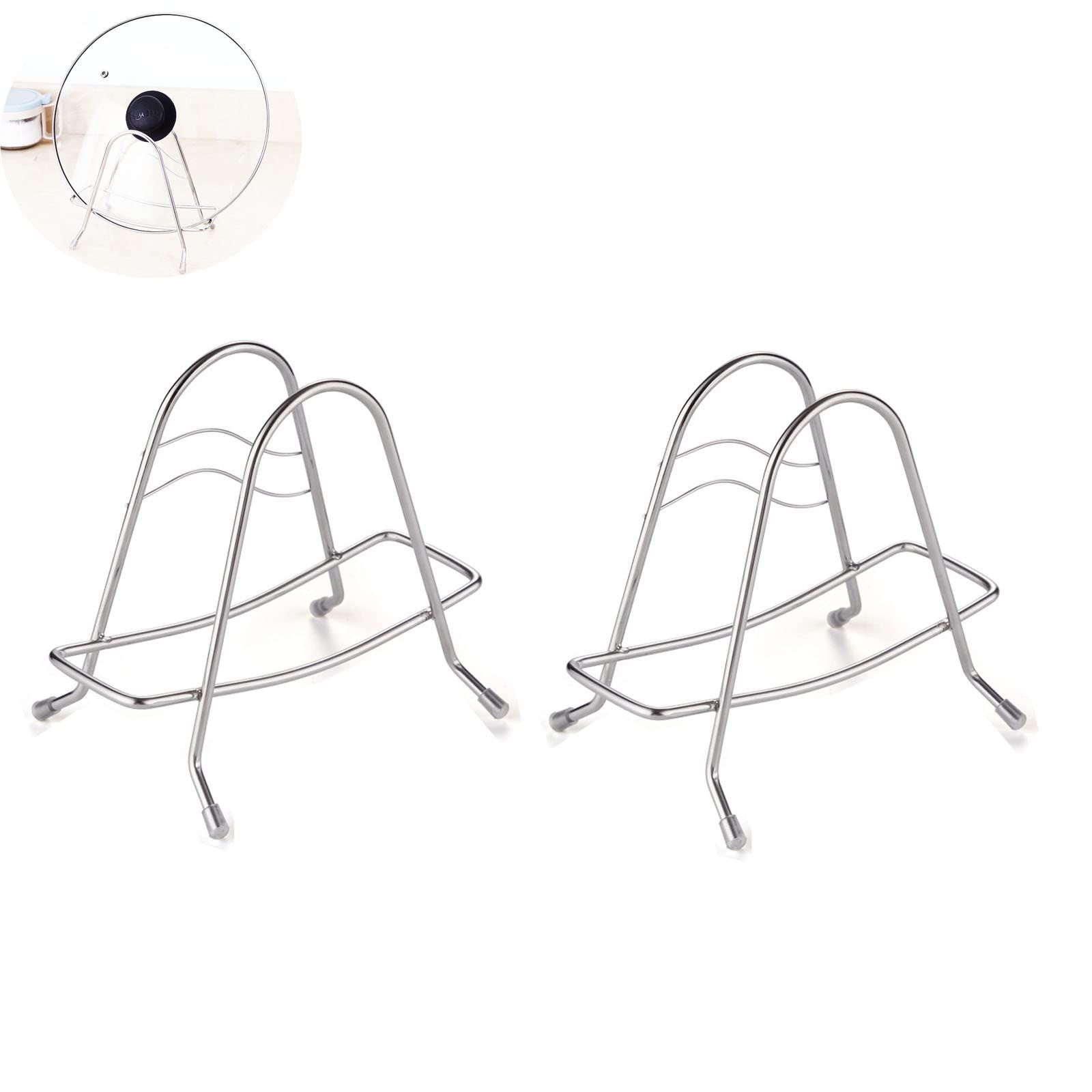 2 Pack Cutting Board Rack Stand Pot Pan Lid Holder Cover Organizer Storage view 2