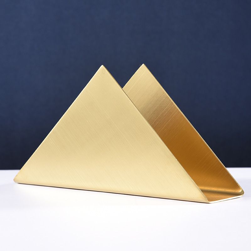 2pcs Paper Towel Holder Heavy Gold Metal Storage Rack Metal Trays Triangle view 3