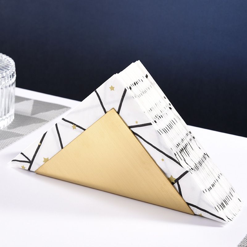 2pcs Paper Towel Holder Heavy Gold Metal Storage Rack Metal Trays Triangle view 4