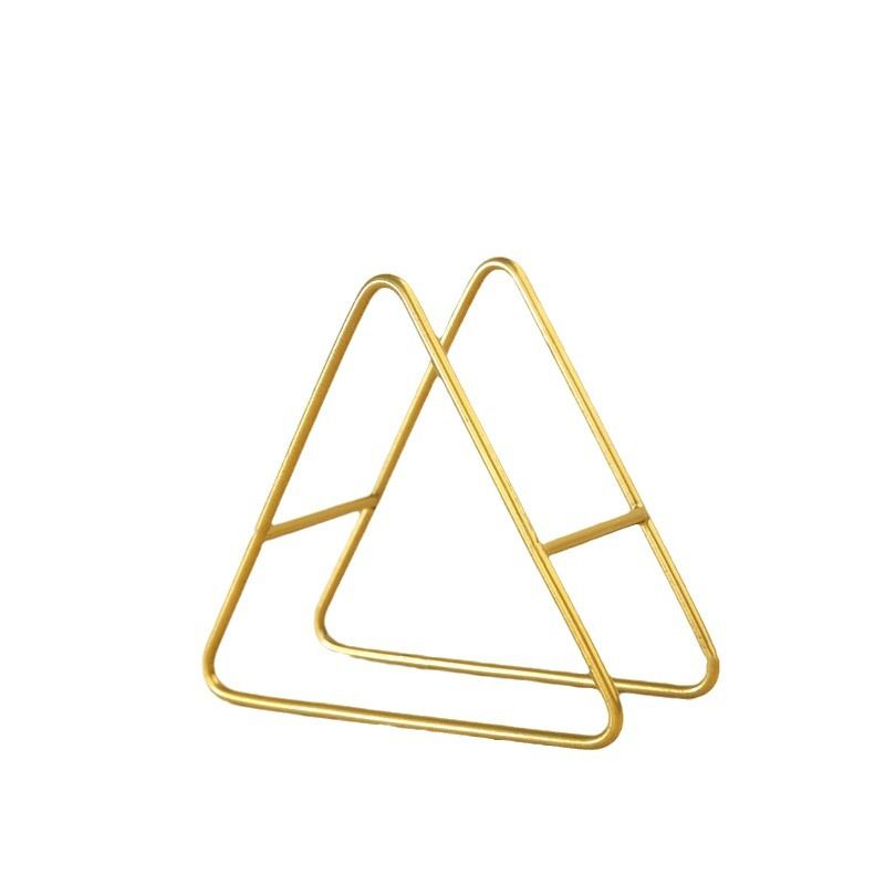 2Pcs Iron Metal Coaster Holder Triangle Small Dishes Coaster Upright Stand