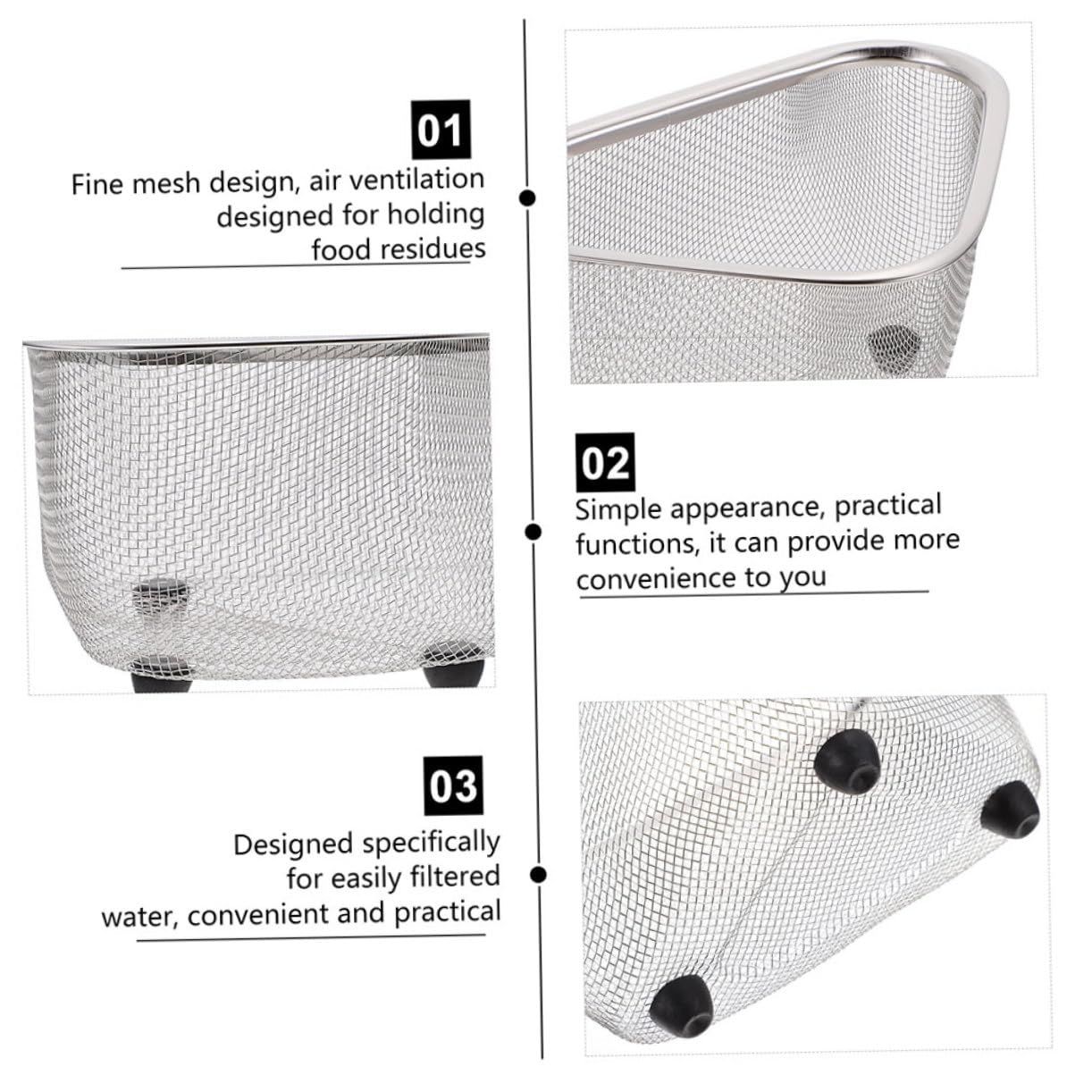 Drain Basket Triangular Sink Filter Sink Filter Strainer Sink Drying Rack view 3