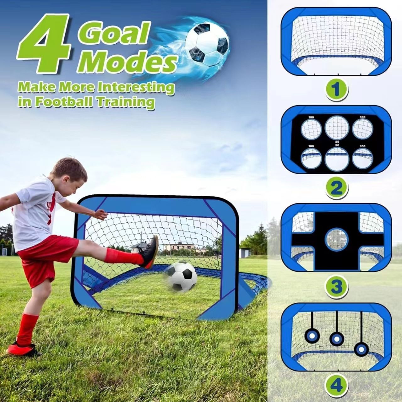 Soccer Goal for Backyard Kids Soccer Goals for Kids pop up Soccer Goal net for view 3